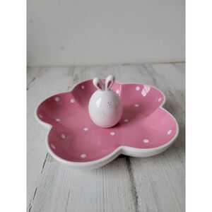 Blossom blooms Easter Bunny flower‎ pink candy dish home decor plate